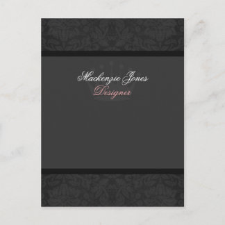 Mackenzie #2 Black Damask Chic Bow Card Briefkaart