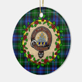 MacKenzie Badge & Tartan Persoonlijke Kerstmis Keramisch Ornament (Links)