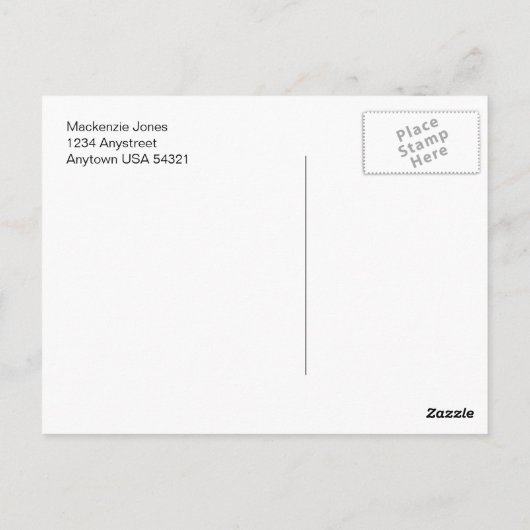 Mackenzie Black Damask Chic Briefkaart (Achterkant)