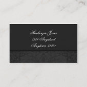 Mackenzie Black Damask Chic Visitekaartje (Achterkant)