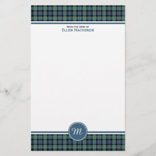 Mackenzie Clan Ancient Tartan Monogram Stationery Briefpapier