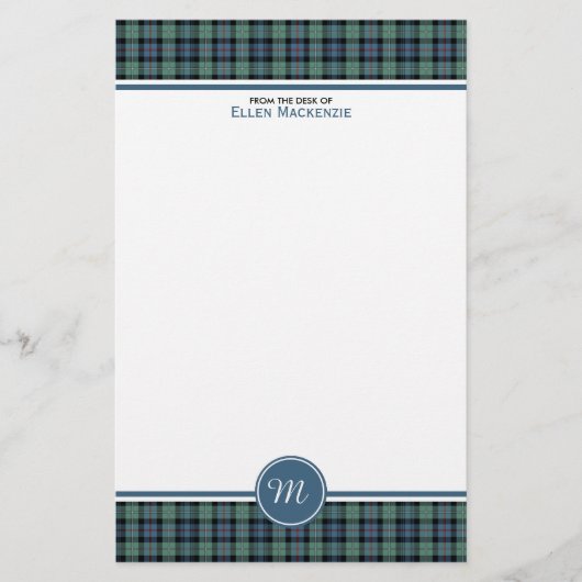 Mackenzie Clan Ancient Tartan Monogram Stationery Briefpapier (Voorkant)