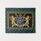 MacKenzie Clan Badge & Motto w/Lions Wandkleed (Voorkant (horizontaal))