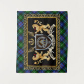 MacKenzie Clan Badge & Motto w/Lions Wandkleed (Voorkant)