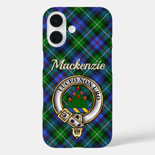 Mackenzie Clan Badge & Tartan iPhone / iPad hoesje (Achterkant)
