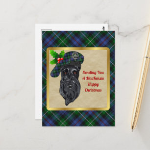 MacKenzie Clan Badge & Tartan KerstBriefkaart Briefkaart