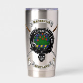 Mackenzie Clan Badge Tartan & Swords Geïsoleerde Drinkbeker (Voorkant)