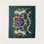 MacKenzie Clan Badge & Unicorns w/Tartan Wandkleed (Voorkant)