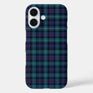 Mackenzie Clan Blauw en Turquoise Moderne Tartan iPhone 16 Hoesje