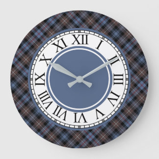Mackenzie Clan Brown and Blue Tartan Border Grote Klok