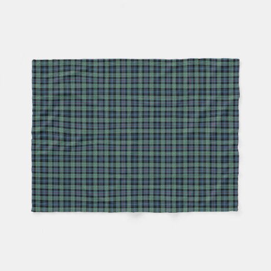 Mackenzie Clan Lichtgroen en Blauw Oud Tartan Fleece Deken (Voorkant (Horizontaal))