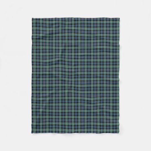 Mackenzie Clan Lichtgroen en Blauw Oud Tartan Fleece Deken (Voorkant)