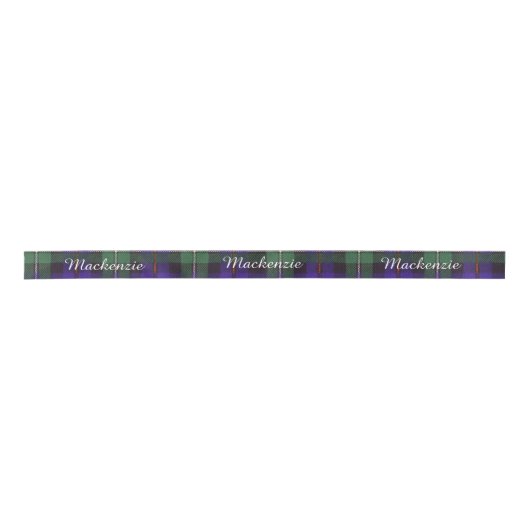 Mackenzie clan Pset Scottish tartan Satijnen Lint (Voorkant)