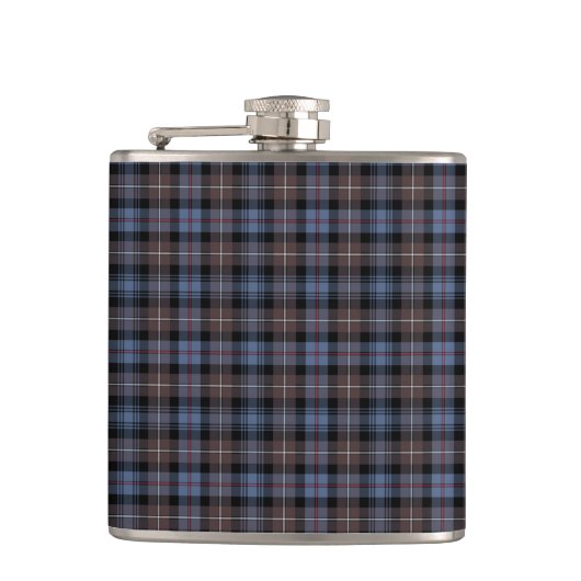 Mackenzie Clan Reproduction Tartan Blue Plaid Heupfles (Voorkant)