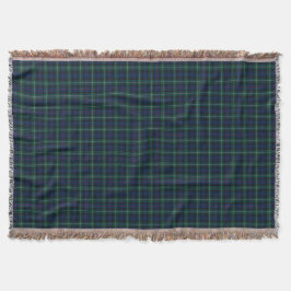 Mackenzie Clan Royal Blue en Forest Green Tartan Deken