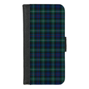 Mackenzie Clan Royal Blue en Forest Green Tartan iPhone 8/7 Portemonnee Hoesje