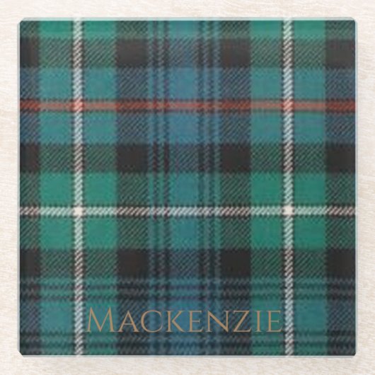 Mackenzie Clan Tartan Glass Onderzetter (Voorkant)