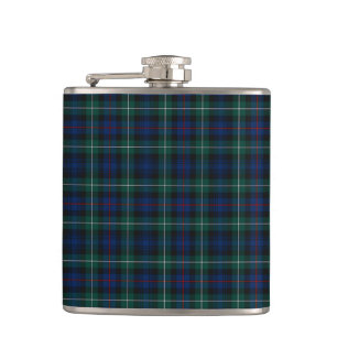 Mackenzie Clan Tartan Navy Blue en Green Pset Heupfles