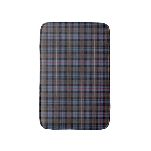 Mackenzie Clan Weathered Blue en Brown Tartan Badmat (Voorkant Verticaal)