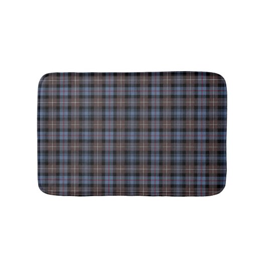 Mackenzie Clan Weathered Blue en Brown Tartan Badmat (Voorkant)