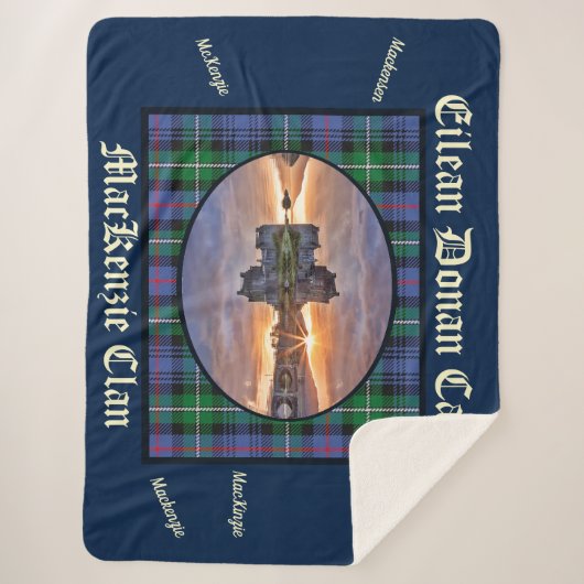 MacKenzie Clan's Eilean Donan Castle Tartan Sherpa Deken (Voorkant)