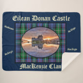 MacKenzie Clan's Eilean Donan Castle Tartan Sherpa Deken (Voorkant (horizontaal))