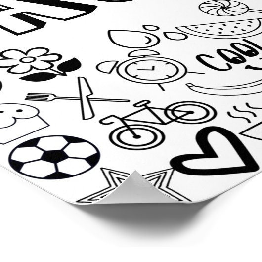 'MACKENZIE' Color-it-Yourself-contourontwerp Poster (Hoek)