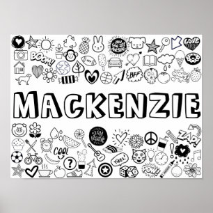 'MACKENZIE' Color-it-Yourself-contourontwerp Poster