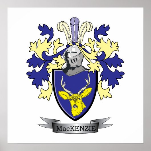 MacKenzie Family Crest Coat of Arms Poster (Voorkant)