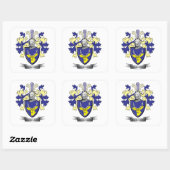 MacKenzie Family Crest Coat of Arms Vierkante Sticker (Vel)