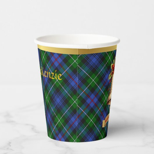 MacKenzie Gepersonaliseerde Tartan Kerstmis Papieren Bekers (Rechts)