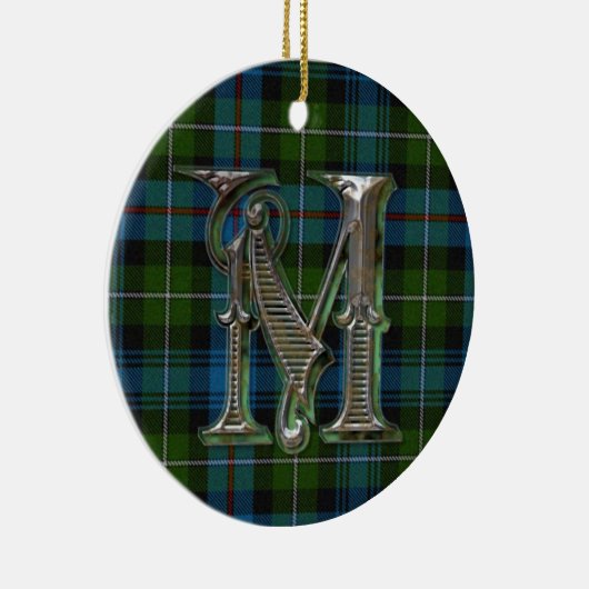 MacKenzie Pset Monogram sieremaneel Keramisch Ornament (Rechts)