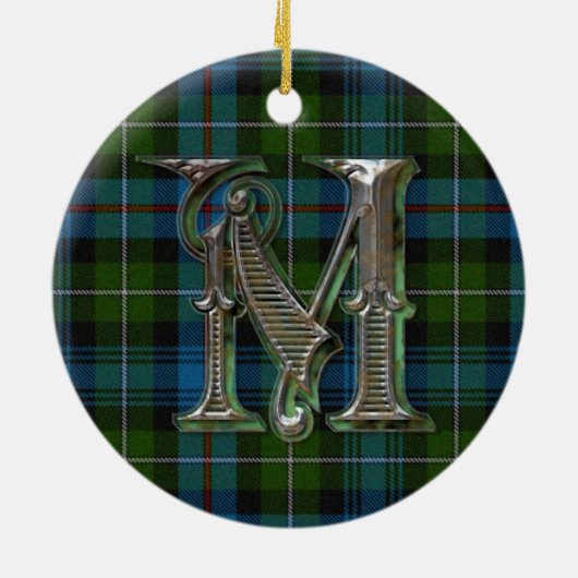 MacKenzie Pset Monogram sieremaneel Keramisch Ornament (Achterkant)