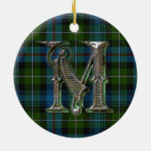 MacKenzie Pset Monogram sieremaneel Keramisch Ornament (Achterkant)