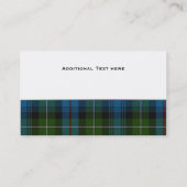 MacKenzie Tartan Aangepast Visitekaartje (Achterkant)