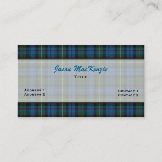 MacKenzie Tartan Aangepast Visitekaartje (Voorkant)