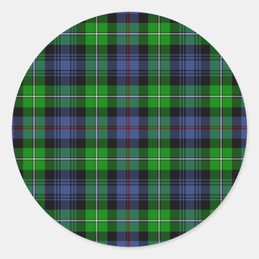 MacKenzie Tartan (alias Seaforth Highlanders Tarta Ronde Sticker (Voorkant)
