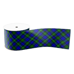 MacKenzie tartan blauwe groene vleid Grosgrain Lint