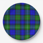 MacKenzie tartan blauwe groene vleid Papieren Bordje (Voorkant)
