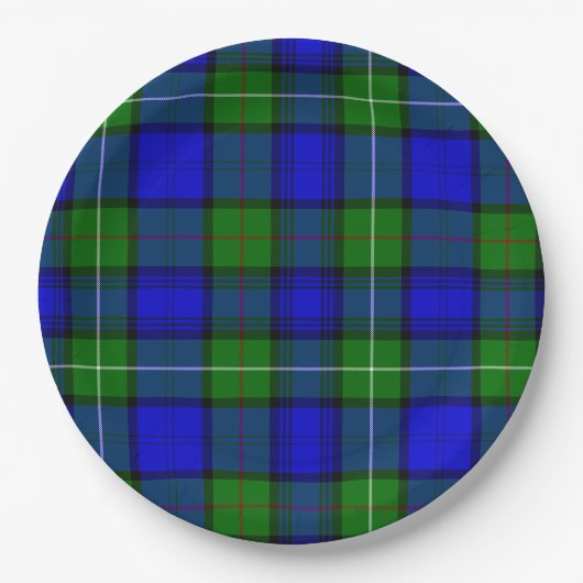 MacKenzie tartan blauwe groene vleid Papieren Bordje (Voorkant)