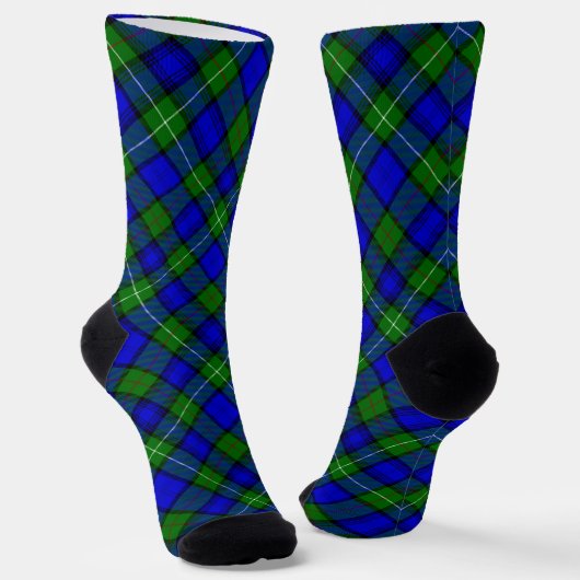 MacKenzie tartan blauwe groene vleid Sokken (Gebogen)
