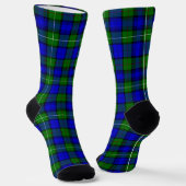 MacKenzie tartan blauwe groene vleid Sokken (Gebogen)
