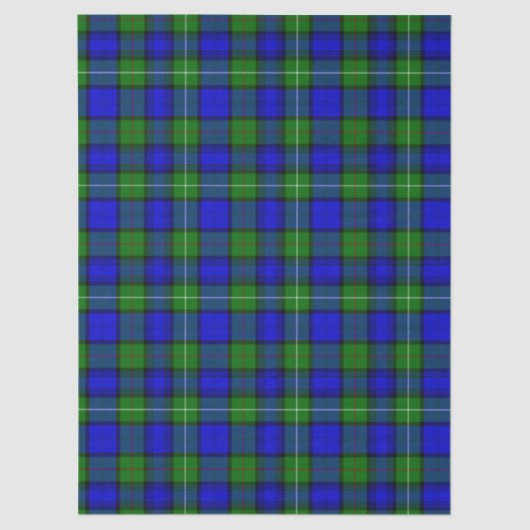 MacKenzie tartan blauwe groene vleid Tissuepapier (Voorkant)