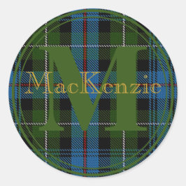 MacKenzie Tartan Gold Name-Initiaal Sticker Seal