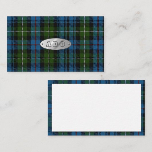 MacKenzie Tartan Monogram Visitekaartjes (Voorkant / Achterkant)
