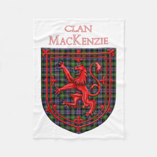 MacKenzie Tartan Scottish Play Lion Rampant Fleece Deken