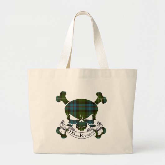 MacKenzie Tartan Skull Grote Tote Bag (Voorkant)