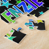 "MACKENZIE" Voornaam, geun "HAPPY BIRTHDAY" Legpuzzel (Zijkant)