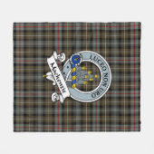MacKenzie Weathered Clan Badge Tartan Pset Fleece Deken (Voorkant (Horizontaal))