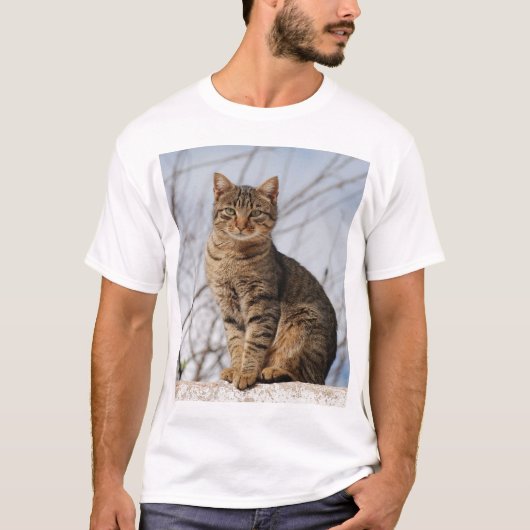 Mackerel Tabby Cat T-shirt (Voorkant)